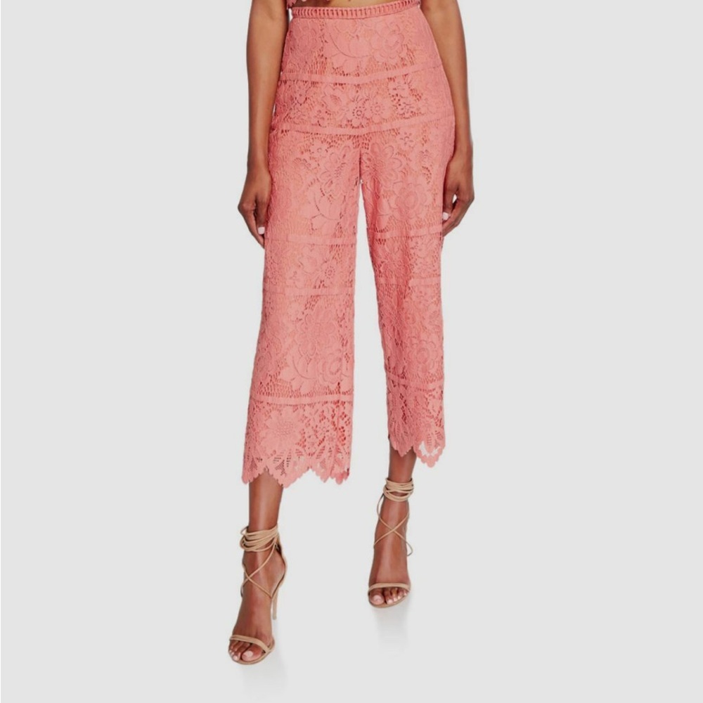 Peach scalloped flower pants. Size M